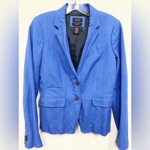 J.Crew Schoolboy Blazer Blue Cotton Jacket Preppy Classic Tailored, Size 2